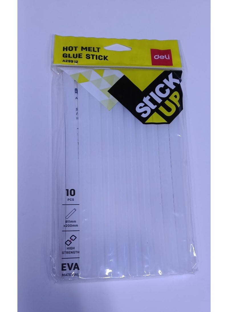Deli A29912 Hot Melt Glue Stick 11mm x 200mm pack of 10 Pcs - Image 1